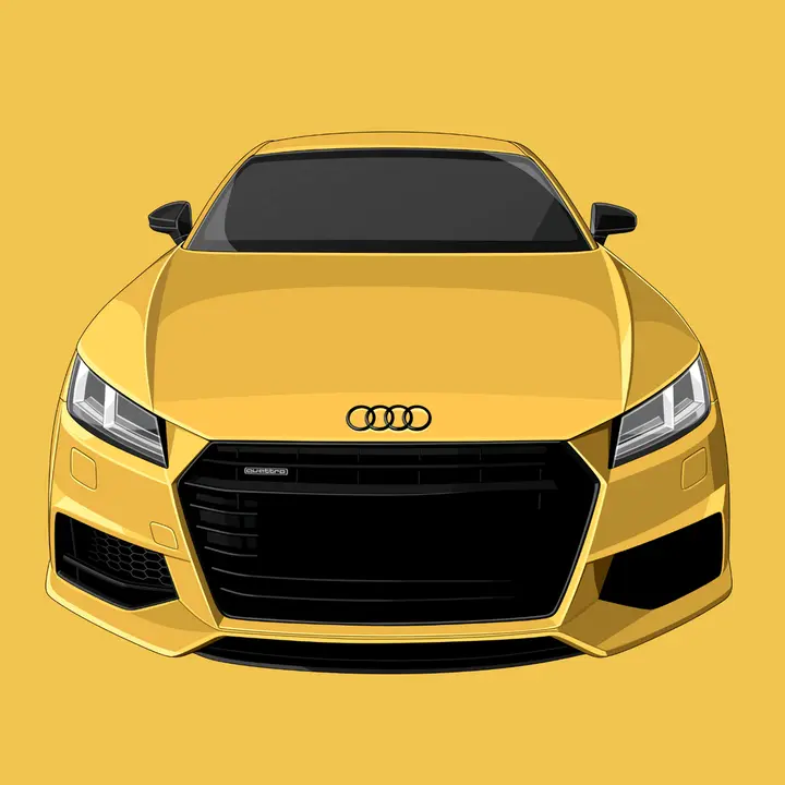 Handgezeichnetes Auto, Hintergrund Einfarbig