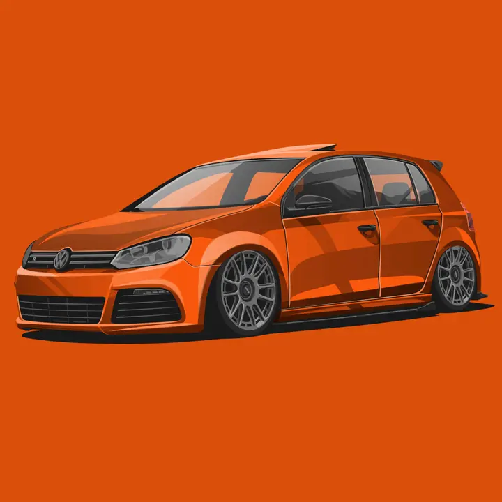 Handgezeichnetes Auto, Hintergrund Einfarbig