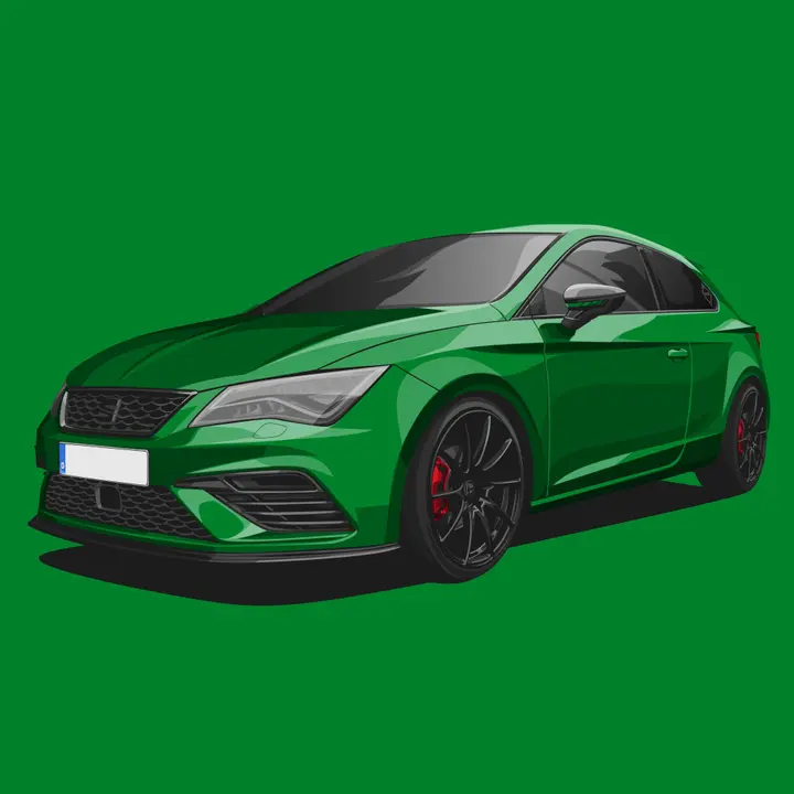 Handgezeichnetes Auto, Hintergrund Einfarbig