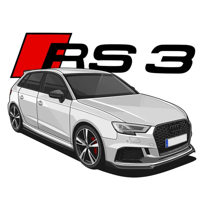 Handgezeichnetes Auto, Hintergrund Herstellerlogo