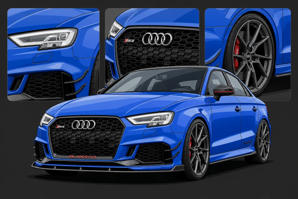 Audi RS3 · Vektor-Portrait