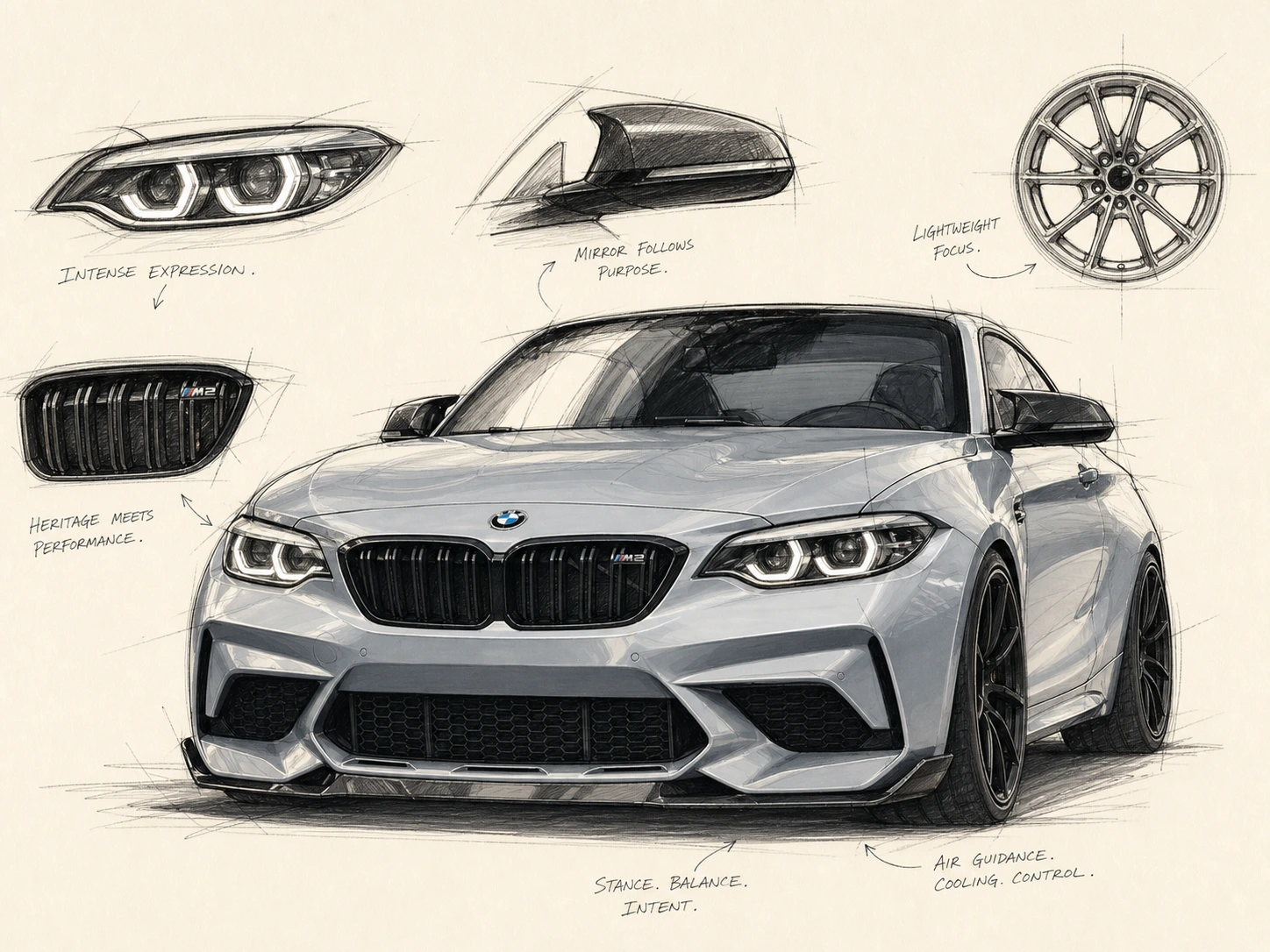 BMW M2 · Designer-Skizze