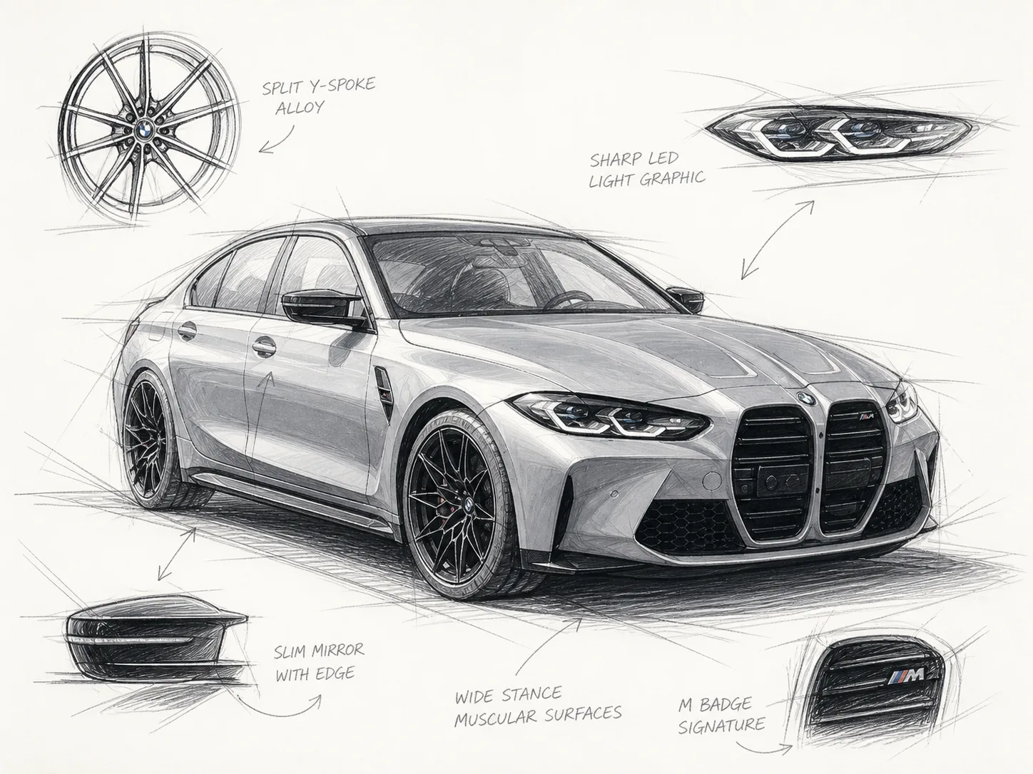 BMW M3 · Designer-Skizze