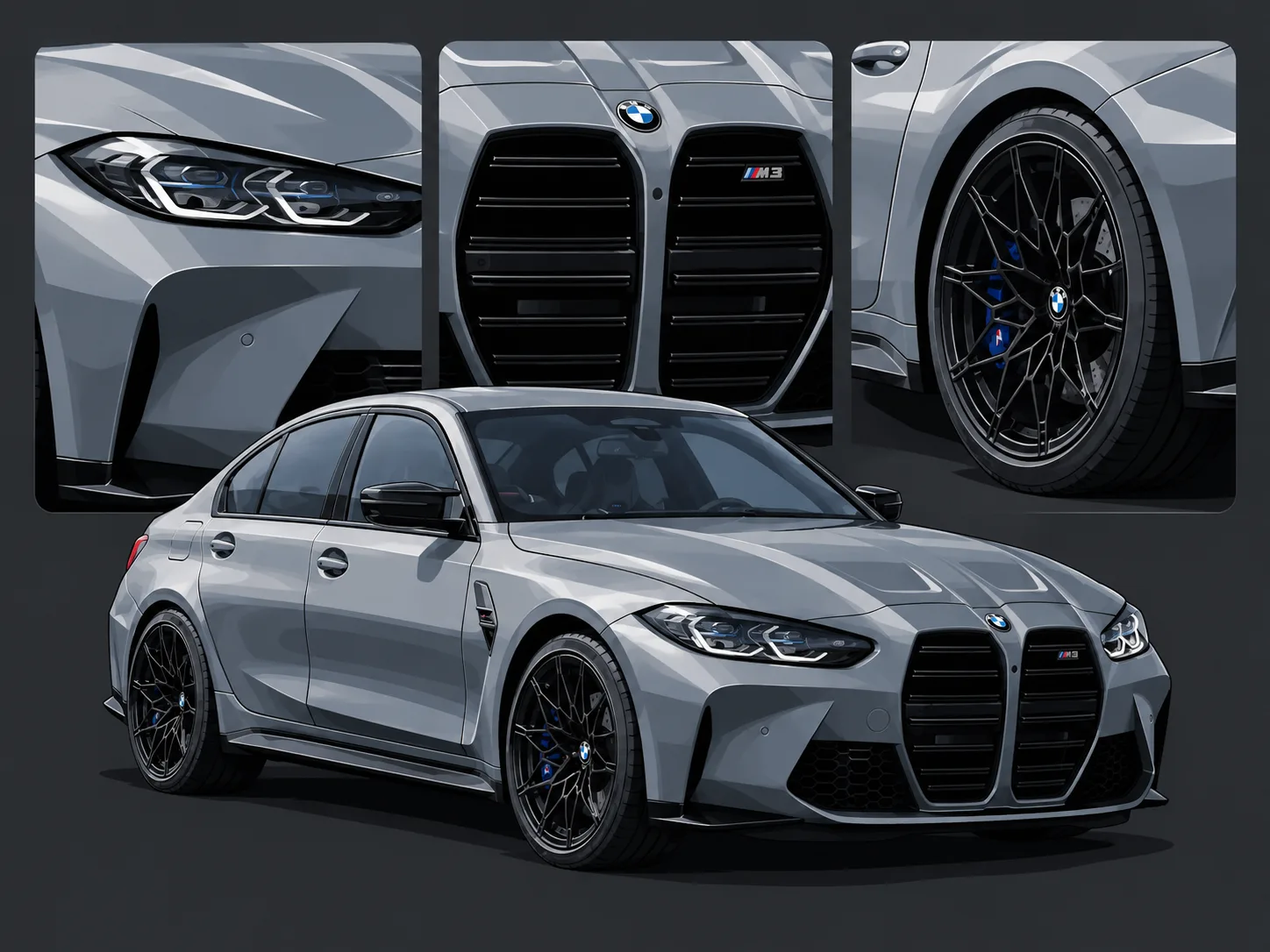 BMW M3 · Vektor-Portrait