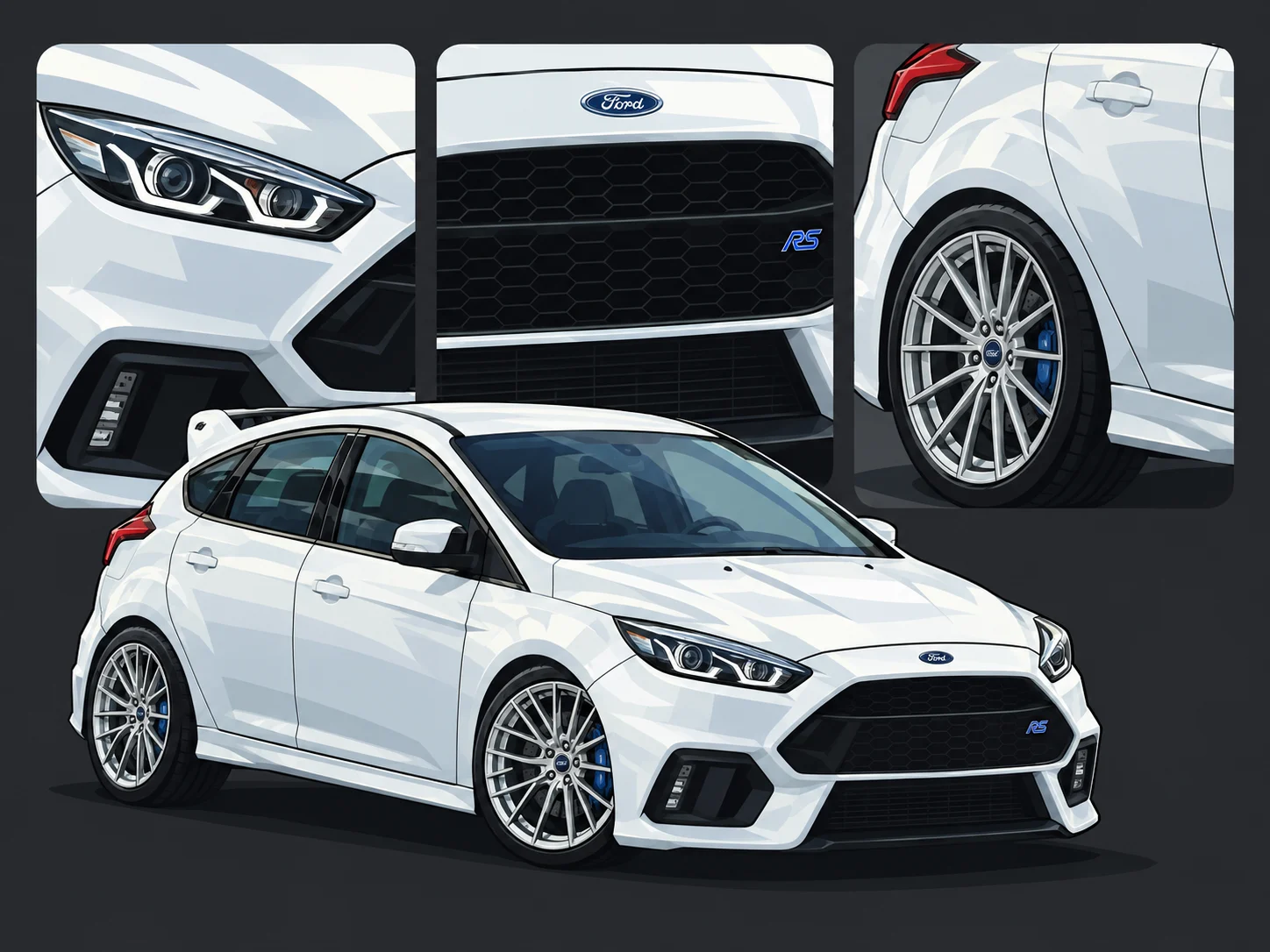 Ford Focus RS · Vektor-Portrait