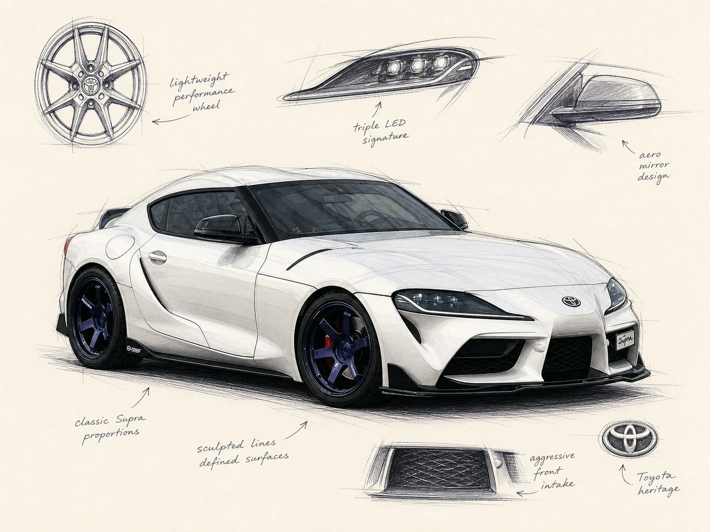 Toyota Supra · Designer-Skizze