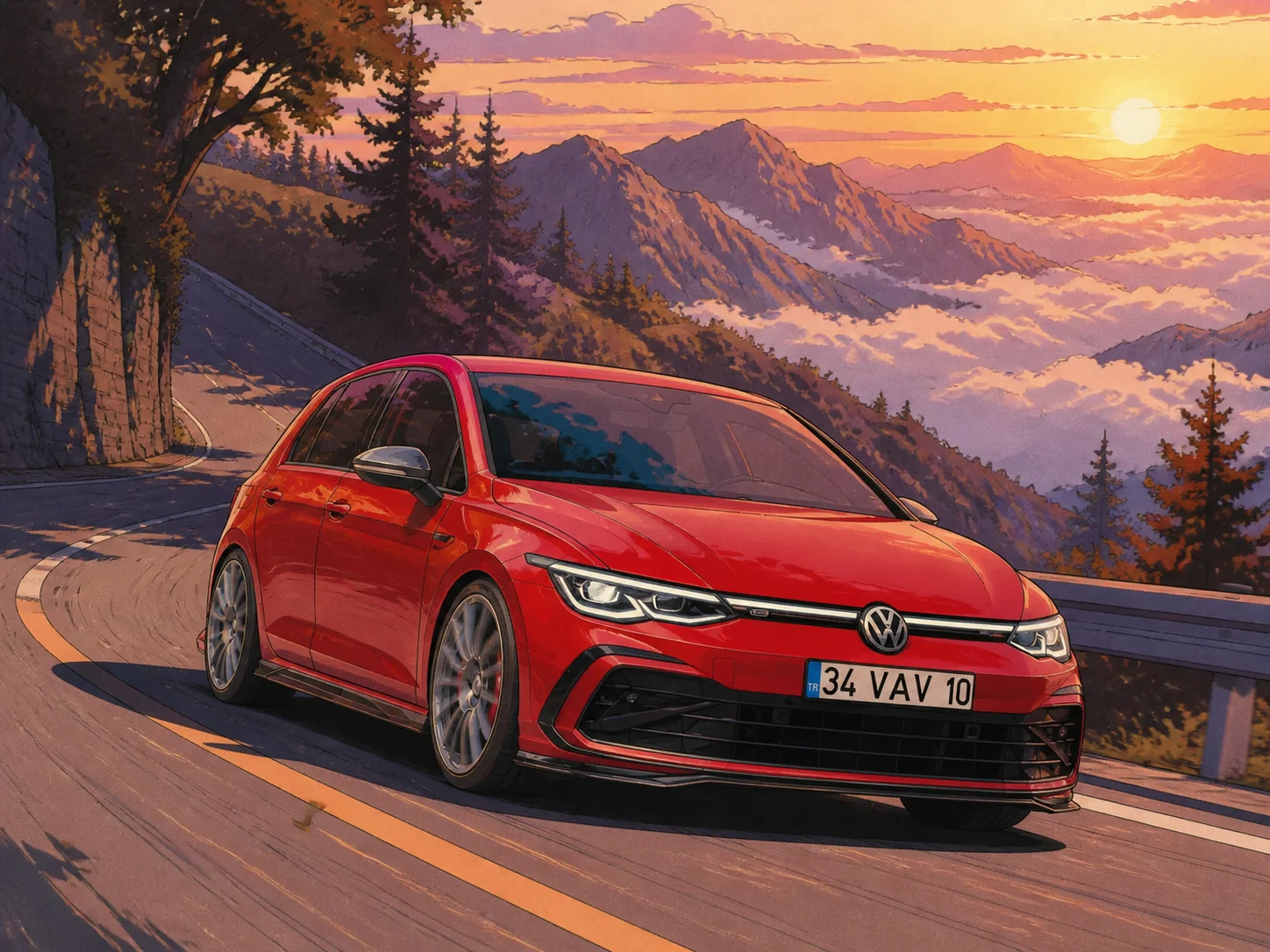 VW Golf GTI · Über den Wolken