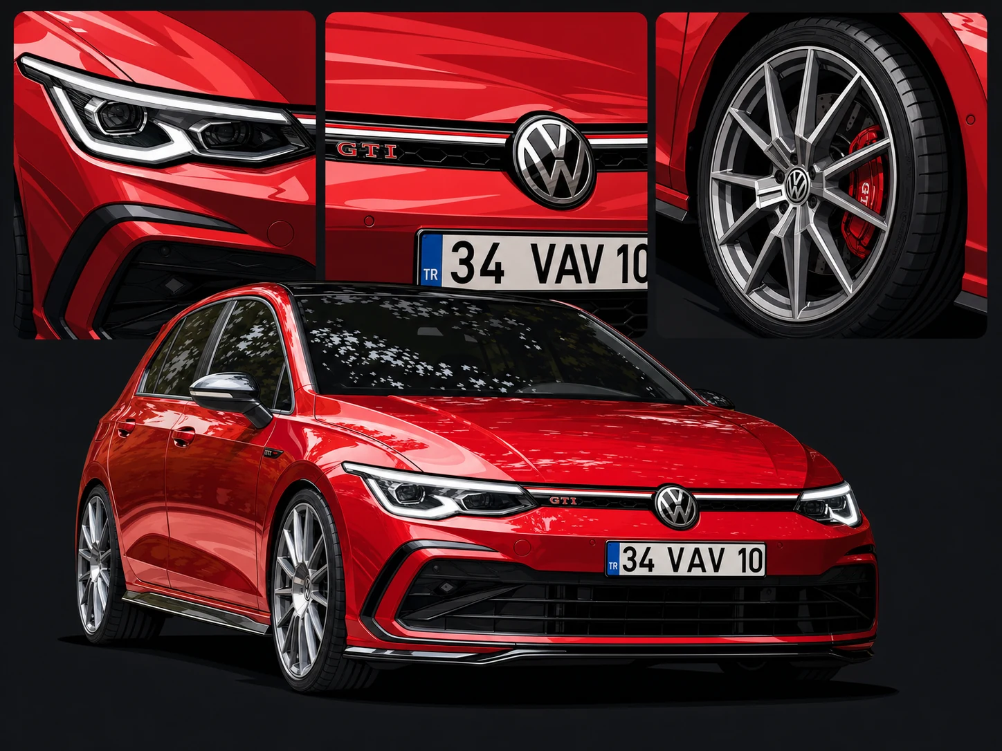 VW Golf GTI · Vektor-Portrait