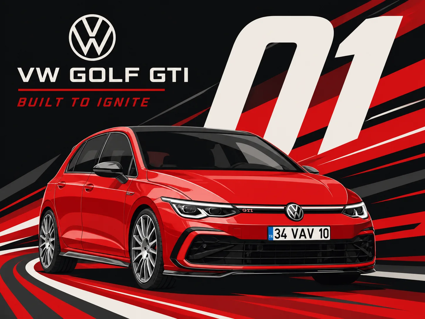 VW Golf GTI · Racing-Vektor