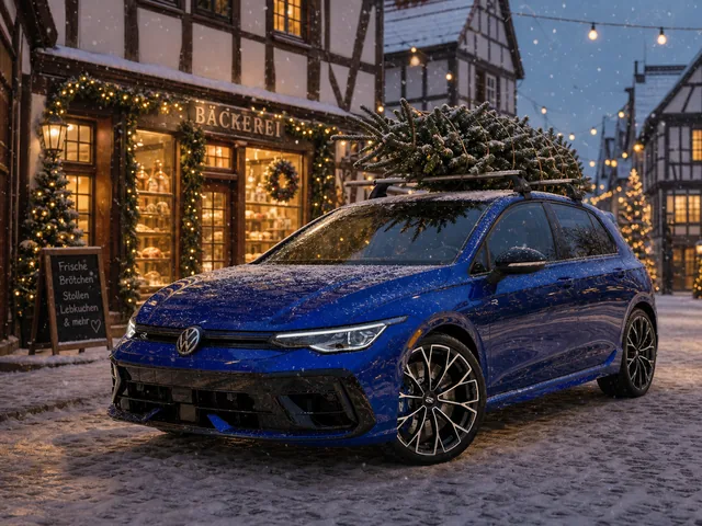 Auto im Stil Weihnachts-Altstadt