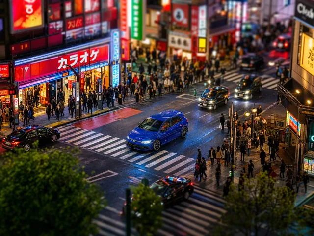 Auto im Stil Miniatur (Tilt-Shift)