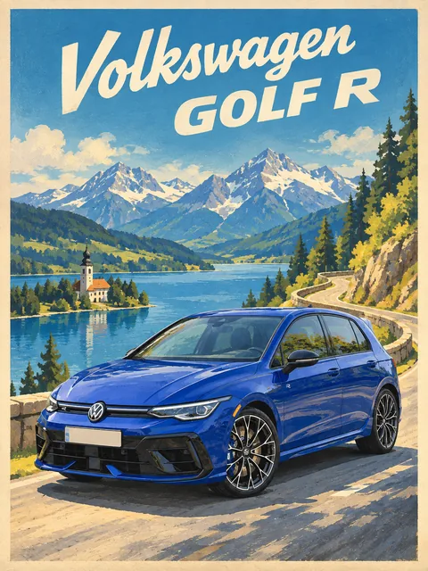 Auto im Stil Reiseplakat